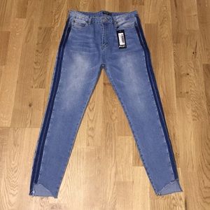 NWT Nasty Gal Second Look Striped Jeans